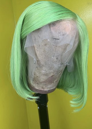retro green bob lace wig