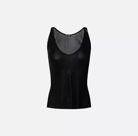 Top in laminated viscose fabric with charms | Elisabetta Franchi