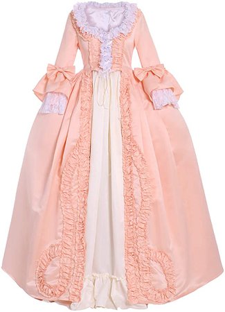 Queen Marie Antoinette Rococo Ball Gown Victorian Dress Costume (XS, Pink): Clothing