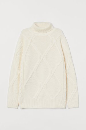 Вязаный свитер - Белый - Женщины | H&M RU