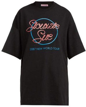 Siouxsie Sioux Cotton Jersey T Shirt - Womens - Black