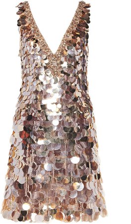 Jenny Packham V-Neck Oversized Sequined Dress Size: 6