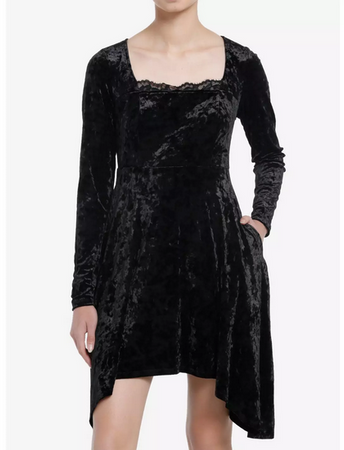 Hot Topic Cosmic Aura Black Velvet Lace Dress