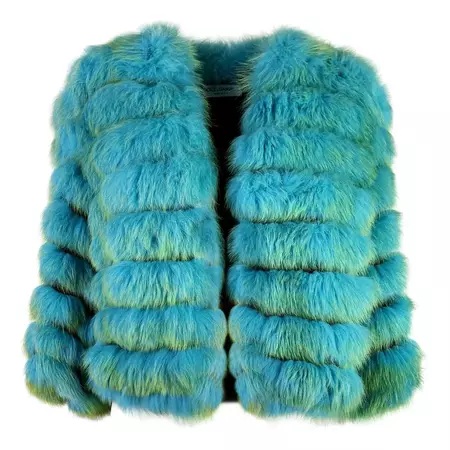 Dolce and Gabbana Fall 1999 Fox Fur Jacket For Sale at 1stDibs | red white and blue fur coat