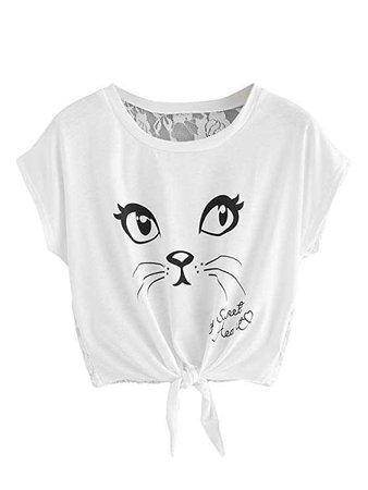 Amazon.com: SweatyRocks Women's Loose Short Sleeve Summer Crop T-Shirt Tops: Clothing