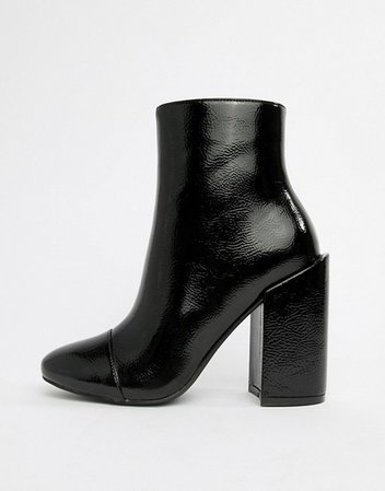 RAID Dolley Black Patent Heeled Ankle Boots | ASOS
