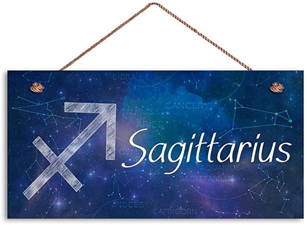 Amazon.com: INNAPER Sagittarius Sign, Zodiac Sign, Constellation Wall Art, Galaxy Style, 6" x 12" Sign, Housewarming Gift(W9107): Home & Kitchen