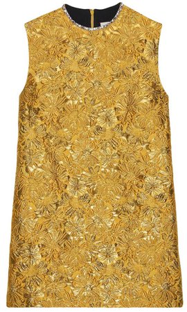 gucci gold brocard dress