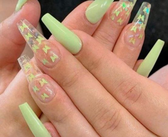 Tea green butter nails | Pinterest