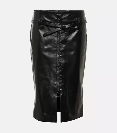 Belted Leather Pencil Skirt in Black - Tom Ford | Mytheresa