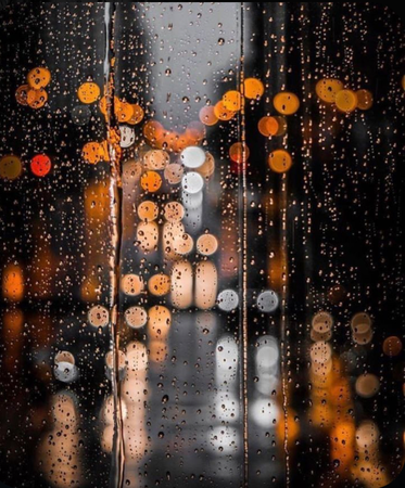 rainy city day