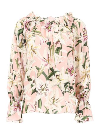 Dolce & Gabbana Dolce & Gabbana Lily Print Blouse - GIGLI FDO ROSA (Pink) - 10956347 | italist