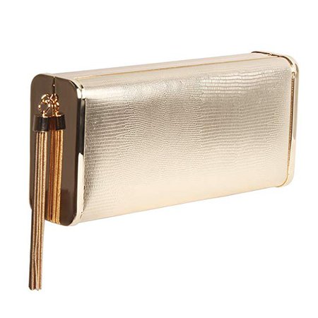 M10M15 Women gold clutch purse Purse Handbag in Hardcase with Metal Tassel for Party (Gold): Handbags: Amazon.com