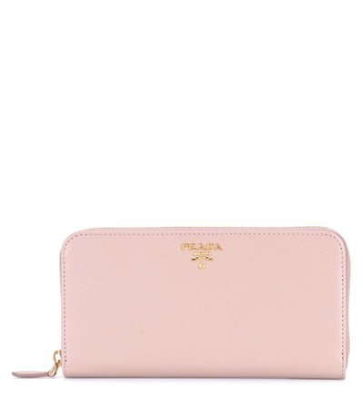 Saffiano leather zip-around wallet