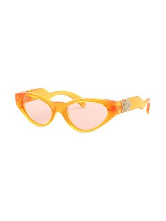 Versace Eyewear Oval Frame Glasses VE43735311U8 Orange | Farfetch