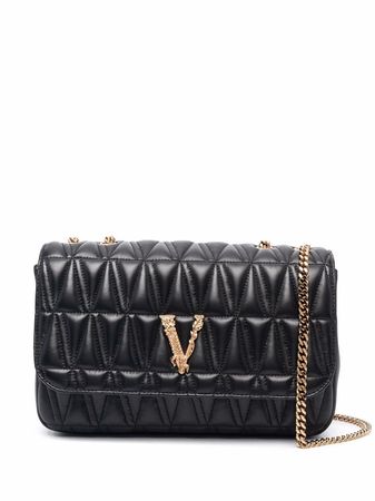 Shop Versace Virtus quilted shoulder bag with Express Delivery - FARFETCH