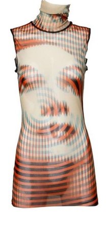 printed turtle neck gaultier