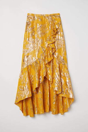 Jacquard-weave Skirt - Yellow