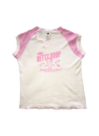 Betty Boop pink white shirt top Y2k tee