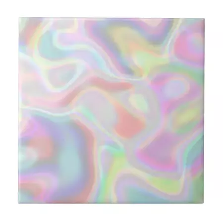 Holographic Light Pastel Multicolor Colors Ceramic Tile | Zazzle