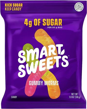 Amazon.com : SmartSweets Gummy Worms, Candy with Low Sugar (4g), Low Calorie (110), No Artificial Sweeteners, Gluten-Free, Non-GMO, Healthy Snack for Kids & Adults, Variety of Flavors, 1.8oz (Pack of 12) : Everything Else