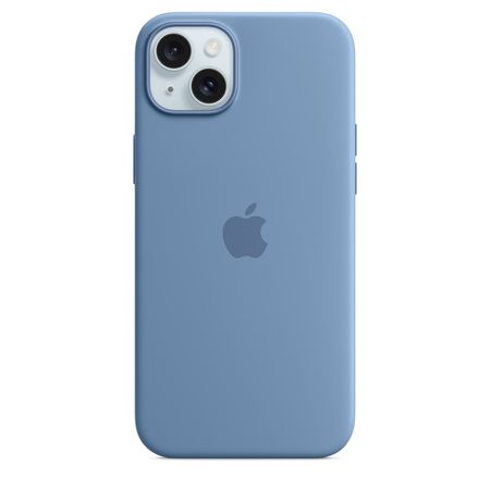 Coque en silicone avec MagSafe pour iPhone 15 Plus - Bleu d’hiver - Apple (FR)