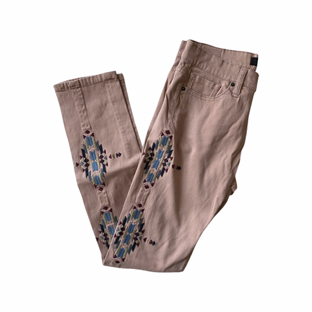southwestern embroidered jeans