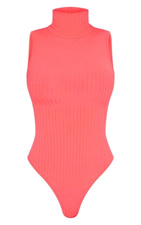 Neon Pink Sleeveless Bodysuit | Tops | PrettyLittleThing