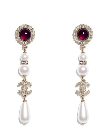 ruby and pearl chanel earrings