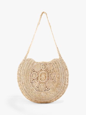 hush Paia Slouchy Woven Shoulder Bag, Natural at John Lewis & Partners