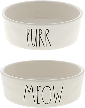 Amazon.com : Rae Dunn Magenta Ceramic Cat Pet Bowl Meow Purr Gift Boxed Set of 2 : Pet Supplies