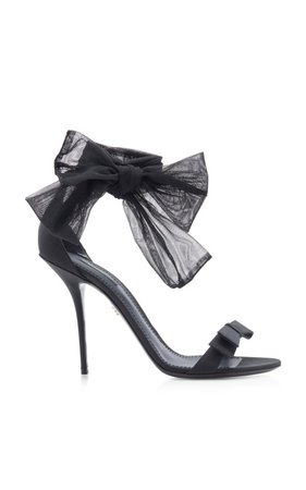 Tulle-Trimmed Grosgrain Sandals by Dolce & Gabbana | Moda Operandi