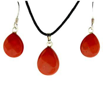 11X14/13X17mm Red Jasper Pear Pendants & Earrings | IGM