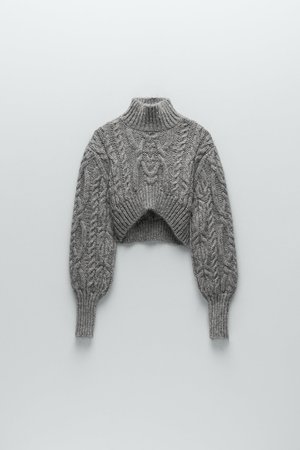 CROPPED CABLE KNIT SWEATER | ZARA United States