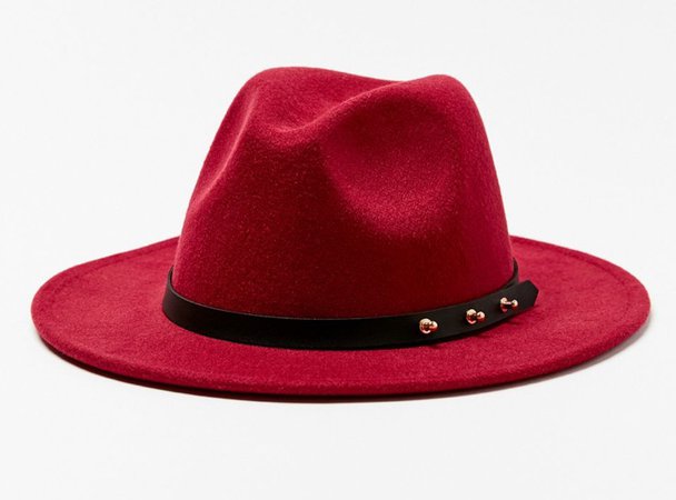 red fedora hat