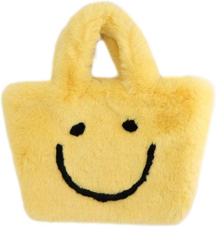 Amazon.com: surell Faux Rex Rabbit Bag - Girls Y2K Aesthetic Tote Bag - Smiley Yellow Small Tote - Cute, Fluffy Handbag, Trendy Bag - Luxurious Pocketbook - Stylish & Fashionable Purse for Women : Clothing, Shoes & Jewelry