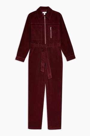 Berry Corduroy Boiler Suit jumpsuit | Topshop