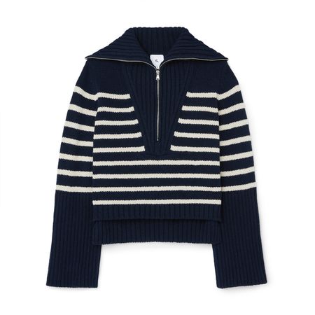 G. Label by goop Shand Half-Zip Striped Sweater | goop