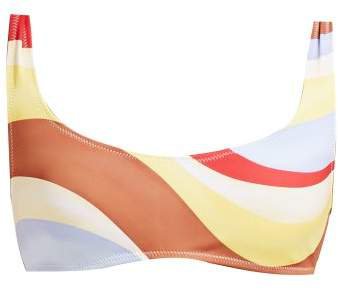 The Elle Wave Print Bikini Top - Womens - Multi Stripe