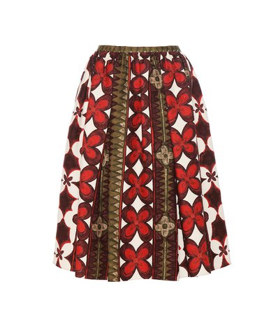 Valentino - Wool and silk printed skirt | Mytheresa
