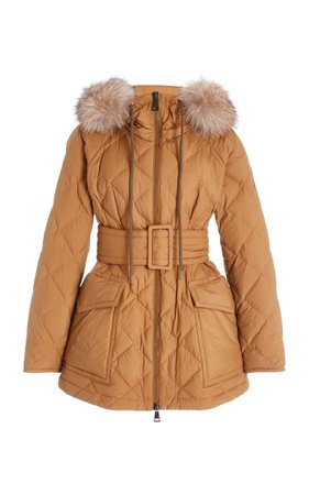 Moncler Ficodie Fur-Trimmed Down Puffer Jacket
