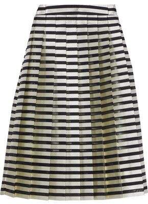 Seanna Pleated Striped Jacquard Skirt