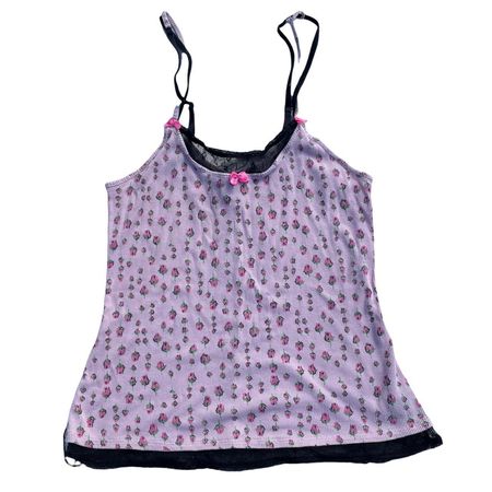Betsy Johnson Rose Tank Top pink tank top with... - Depop