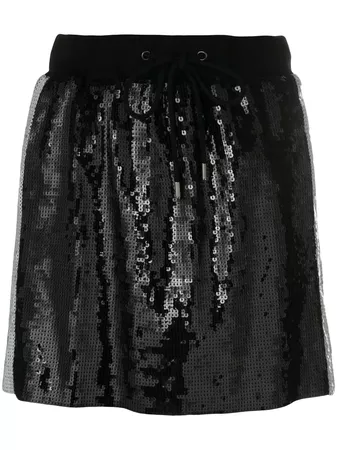 Alberta Ferretti Side Stripe Sequin Mini Skirt - Farfetch