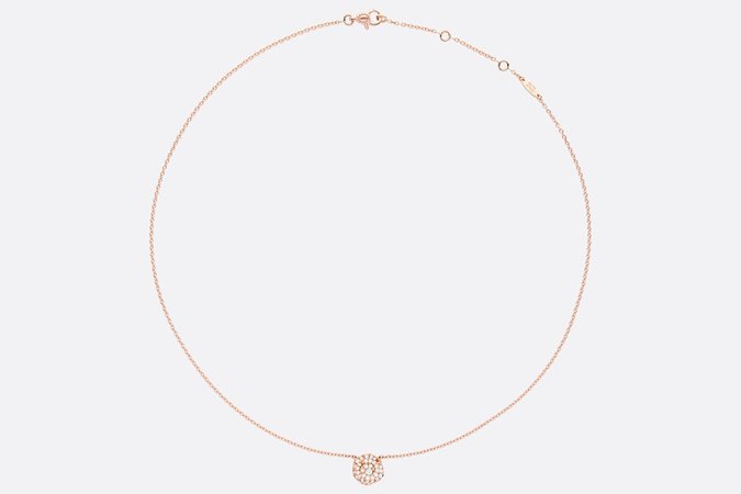 Small Rose Dior Couture Necklace Pink Gold and Diamonds | DIOR