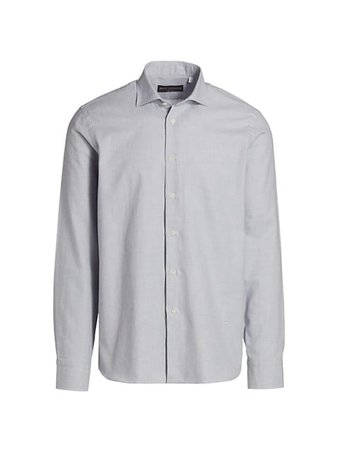 Brett Johnson Cashmere & Cotton Collared Shirt | SaksFifthAvenue