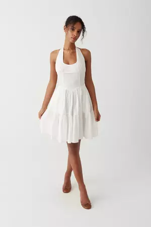 Tulsa Halter Midi Dress - White