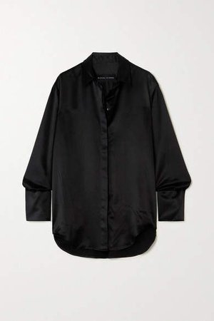 Boy Silk-satin Shirt - Black