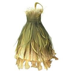 Flower Fairy Dress Green and Pastel Yellow