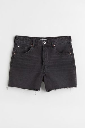 High Waist Denim Shorts - Black - Ladies | H&M AU